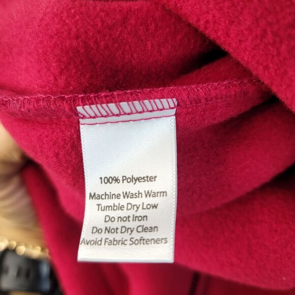 Janska Fleece Sleeveless Cloak Vest XS Oversized Red Casual Layering USA New - Picture 7 of 10
